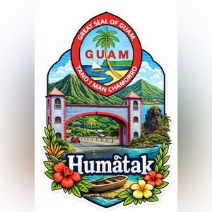 Humåtak Guam Waterproof Sticker | Chamorro Island Art